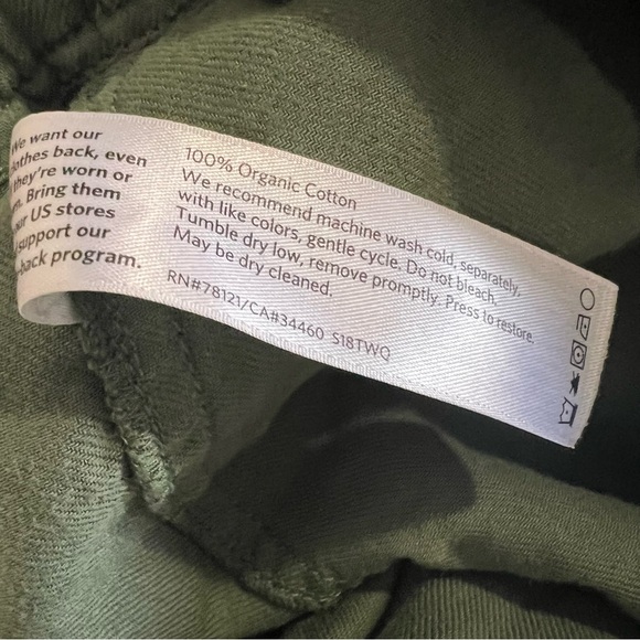 Eileen Fisher Tapered Organic Cotton Crop Pants Size XS Color Olive - Picture 12 of 13